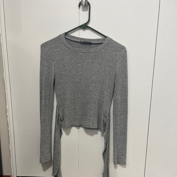Zara | Tops | Zara Grey Long Sleeve Top | Poshmark